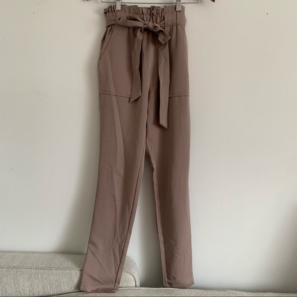 Tan Silky Trousers - Picture 2 of 3